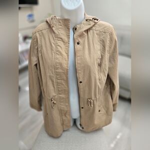 Ambiance Womens khaki Hooded Jacket Size Large